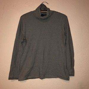 vintage talbots black and white stripe turtleneck